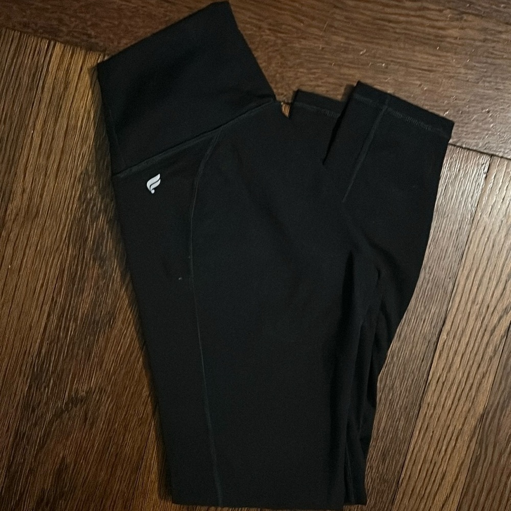 XXS Fabletics POWER HOLD BLACK LEGGINGS